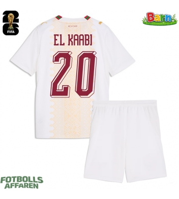 Marocko Ayoub El Kaabi #20 Bortaställ Barn VM 2026 Kortärmad (+ Korta byxor)